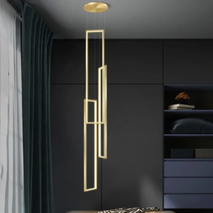 modern rectangle stair LED chandelier