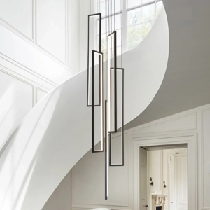 modern rectangle stair LED chandelier